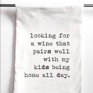 Wine & Kids Tea Towel